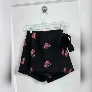 Endless Rose Black floral skirt with side tie Size S LIKE NEW